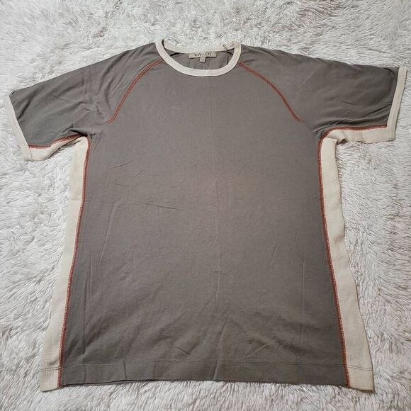 RW&CO men two tone stitch short sleeve brown/mocha t-shirt L - Picture 6 of 6